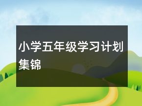 小學(xué)五年級學(xué)習(xí)計劃集錦