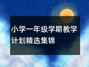 小學(xué)一年級(jí)學(xué)期教學(xué)計(jì)劃精選集錦