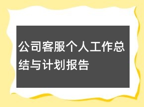 公司客服個(gè)人工作總結(jié)與計(jì)劃報(bào)告