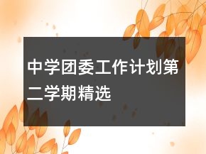 中學團委工作計劃第二學期精選