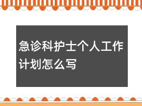 急診科護(hù)士個(gè)人工作計(jì)劃怎么寫(xiě)