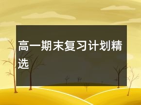 高一期末復(fù)習(xí)計(jì)劃精選