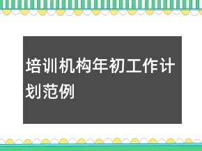 培訓(xùn)機構(gòu)年初工作計劃范例