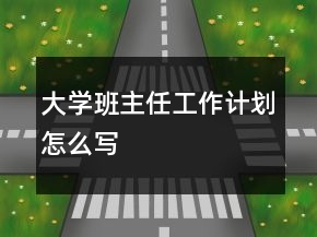 大學(xué)班主任工作計(jì)劃怎么寫