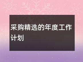 采購精選的年度工作計劃