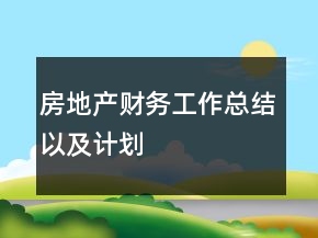 房地產(chǎn)財(cái)務(wù)工作總結(jié)以及計(jì)劃