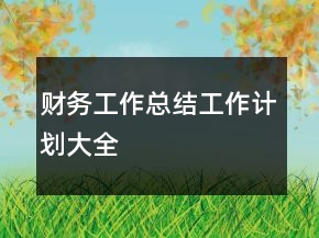 財(cái)務(wù)工作總結(jié)工作計(jì)劃大全