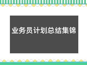 業(yè)務(wù)員計劃總結(jié)集錦
