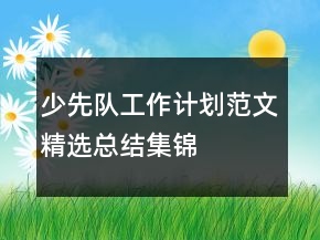 少先隊(duì)工作計(jì)劃范文精選總結(jié)集錦