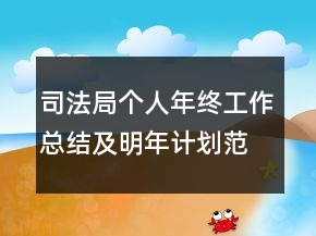 司法局個人年終工作總結(jié)及明年計劃范文精選