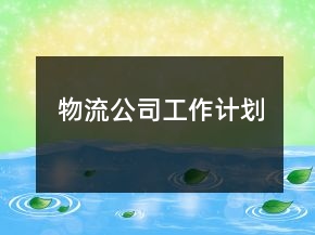 物流公司工作計劃