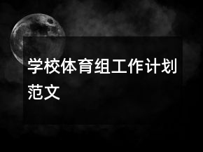 學(xué)校體育組工作計(jì)劃范文