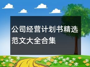公司經(jīng)營計劃書精選范文大全合集