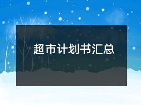超市計劃書匯總
