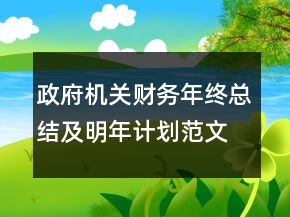 政府機(jī)關(guān)財(cái)務(wù)年終總結(jié)及明年計(jì)劃范文