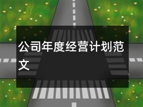 公司年度經(jīng)營計劃范文