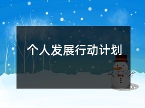 個(gè)人發(fā)展行動(dòng)計(jì)劃