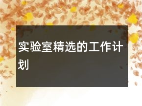 實驗室精選的工作計劃