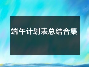 端午計(jì)劃表總結(jié)合集