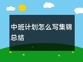 中班計劃怎么寫集錦總結(jié)