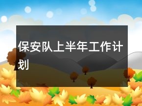 保安隊(duì)上半年工作計(jì)劃
