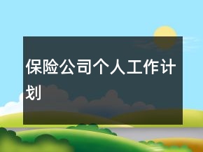 保險(xiǎn)公司個(gè)人工作計(jì)劃