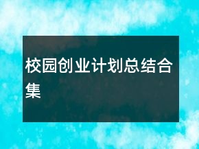 校園創(chuàng)業(yè)計劃總結(jié)合集