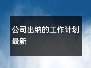 公司出納的工作計劃最新