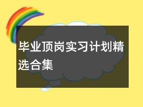 畢業(yè)頂崗實(shí)習(xí)計(jì)劃精選合集
