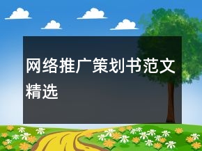 網(wǎng)絡(luò)推廣策劃書范文精選
