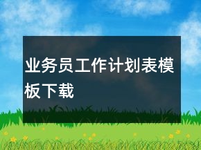 業(yè)務(wù)員工作計(jì)劃表模板下載