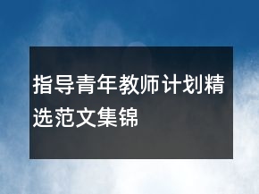 指導(dǎo)青年教師計(jì)劃精選范文集錦