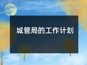 城管局的工作計劃
