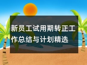 新員工試用期轉(zhuǎn)正工作總結(jié)與計(jì)劃精選