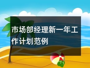 市場部經(jīng)理新一年工作計劃范例