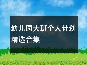 幼兒園大班個(gè)人計(jì)劃精選合集