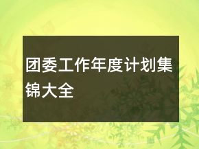 團(tuán)委工作年度計劃集錦大全
