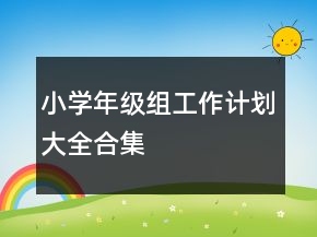 小學(xué)年級(jí)組工作計(jì)劃大全合集