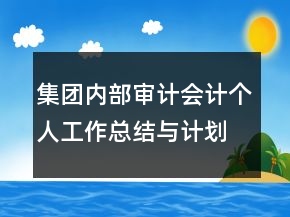 集團內(nèi)部審計會計個人工作總結(jié)與計劃范例