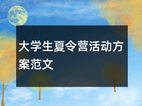 大學(xué)生夏令營(yíng)活動(dòng)方案范文