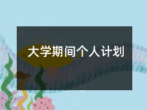 大學(xué)期間個人計劃