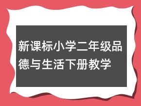 新課標(biāo)小學(xué)二年級品德與生活下冊教學(xué)計(jì)劃范文