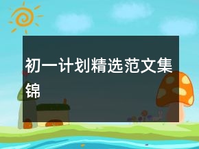 初一計劃精選范文集錦