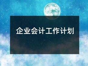 企業(yè)會計工作計劃