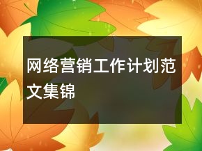 網(wǎng)絡(luò)營(yíng)銷工作計(jì)劃范文集錦