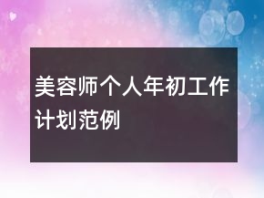 美容師個(gè)人年初工作計(jì)劃范例