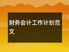 財(cái)務(wù)會(huì)計(jì)工作計(jì)劃范文