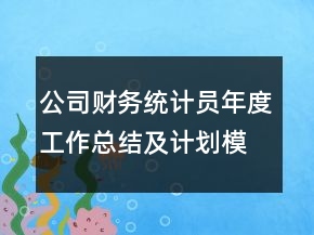 公司財務統(tǒng)計員年度工作總結(jié)及計劃模板