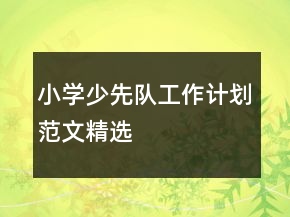 小學(xué)少先隊(duì)工作計(jì)劃范文精選