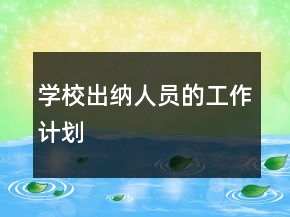 學(xué)校出納人員的工作計劃